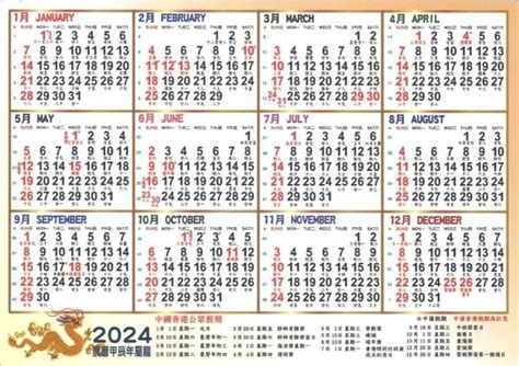 2024農民曆|2024年年歷,通勝,農民曆,農曆,黃歷,節氣,節日